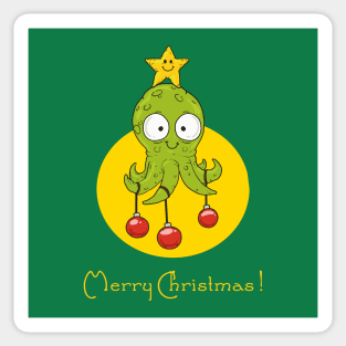 Christmas Tree Octopus Ocean Gift Sticker